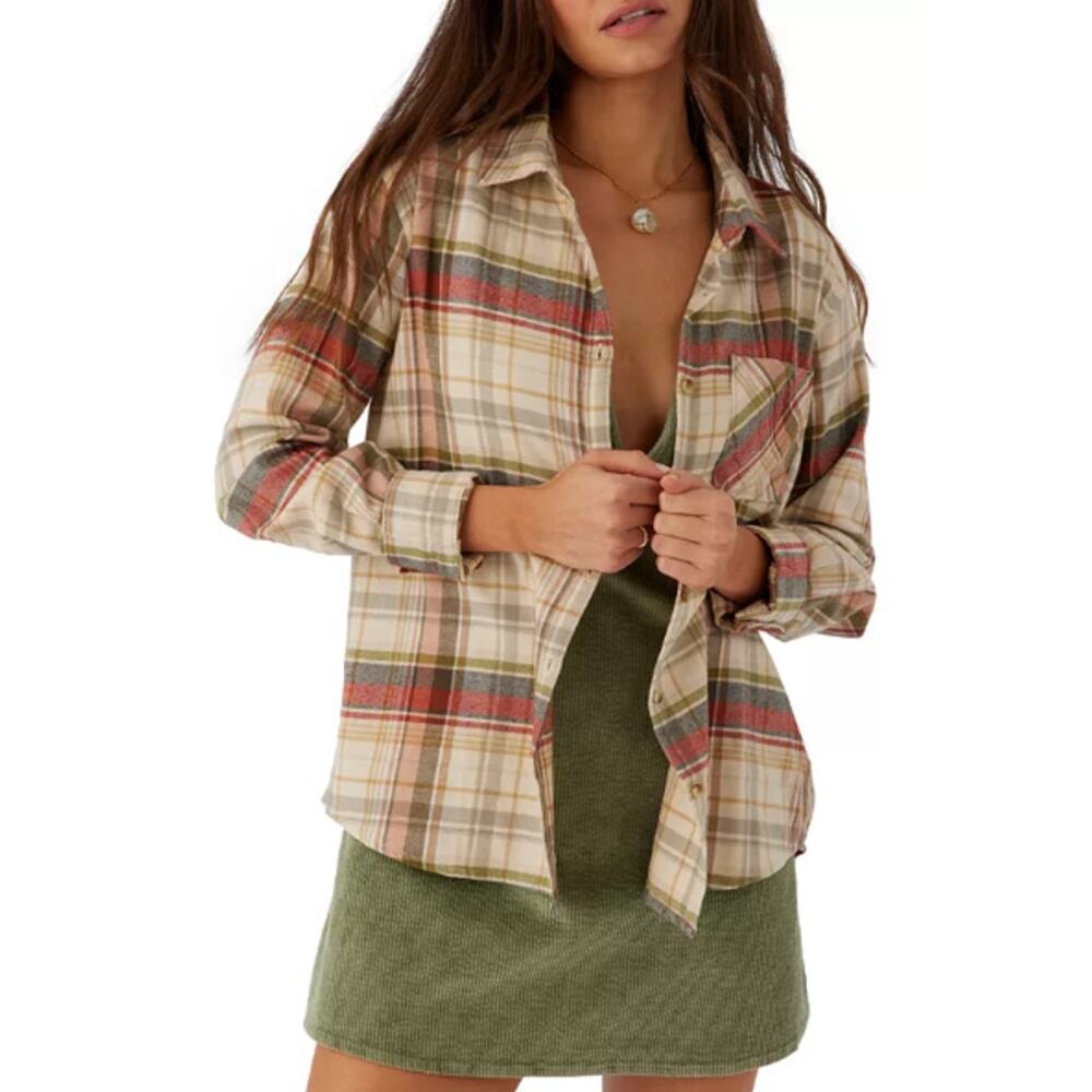 Plaid Button-Up Blouse